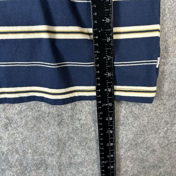 Katin Travis Hide Hoodie Mens Medium Striped Pullover Cotton Tee Navy Blue - Picture 2 of 6